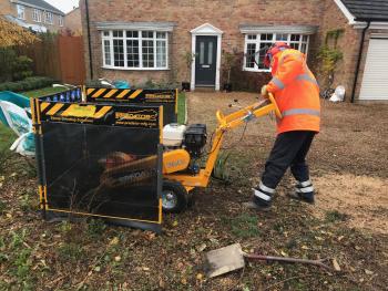 Commercial stump grinding service